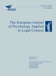 Cover of The European Journal of Psychology Applied to Legal Context